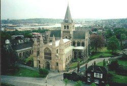 Rochester Cathedral - view from Castle Wallpaper