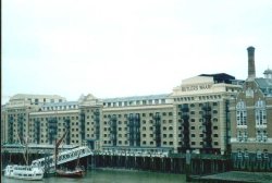 London, Butlers Wharf, view from Tower Bridge - Sept 2002 Wallpaper