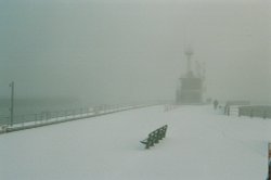 Snowy south pier at Gorleston-on-Sea, Norfolk. Wallpaper