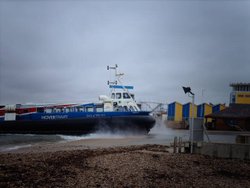 Hovercraft from Isle Of Wight, landing at Southsea Seafront Wallpaper