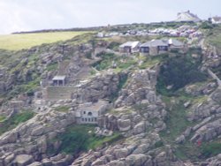 Minack Theatre, from Treen Cliffs / Logans Rock. Porthcurno, Cornwall Wallpaper