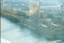 London - from London Eye - Houses of Parliament, Sept 2002 Wallpaper