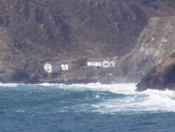 Kynance cove in Cornwall. March and high tide, no sign of a beach nor any tourists. Wallpaper