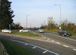 The Junction of Old Main Road and the A38 Main Road, Pawlett, Somerset. Wallpaper