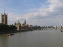 Parliament, the Thames, and the London Eye Wallpaper