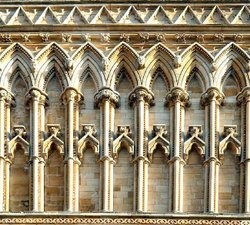 Stonework detail, West Front, Lincoln Cathedral Wallpaper