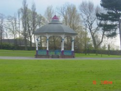 The band stand in the centre of Locke park, Barnsley.