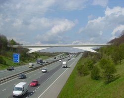 M1 Junction 37 heading north to Dodworth, Barnsley. Wallpaper