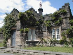 An old building on Newmillerdam, probably belonged to the game keeper, West Yorkshire. Wallpaper