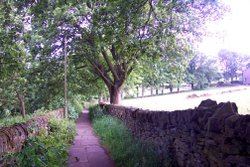 Up to the Moors from the Bronte Parsonage, Haworth, England, 2004 Wallpaper