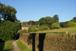 Looking back behind the Bronte Parsonage, Haworth, England 2004 Wallpaper