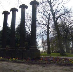 A view of the pillars in Locke park at spring time, Barnsley South Yorkshire. Wallpaper