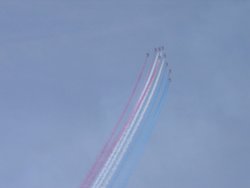 The Red Devils,over Morecambe,Lancashire,(Heritage Festival),. Wallpaper