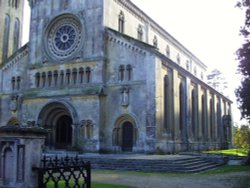 This view shows the side of St Mary and St Nicholas Church, Wilton, Wiltshire, England