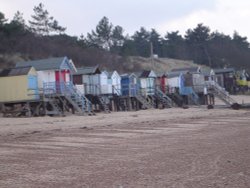 Beach Huts near Blakeney, Norfolk Wallpaper