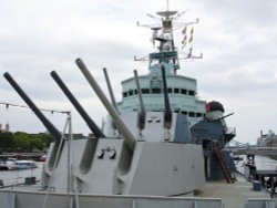 HMS Belfast, permanently moored on the South Bank, London Wallpaper