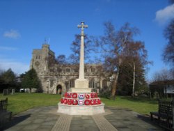 War Memorial and Church, in the market town of Tring, Hertfordshire