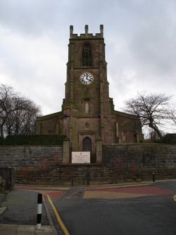 The enterance to St Peter's Church, Darwen, Lancashire.