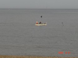 fishmen in sea at Caister, Norfolk. Wallpaper