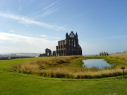 Whitby Abbey with lake in foreground.
August 2005 Wallpaper