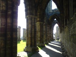 Through the columns at Whitby Abbey, North Yorkshire. 
August 2005 Wallpaper