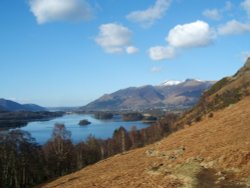 Derwentwater as viewed from Ashness, Keswick, The Lake District. Wallpaper