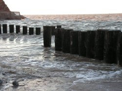 High tide at west beach in Watchet, Somerset Wallpaper