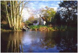 Flatford river view. Flatford, Suffolk Wallpaper