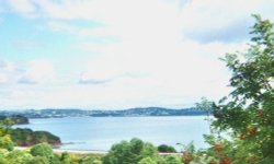 Sea view of Torbay from waterside holiday park at Paignton, Devon Wallpaper