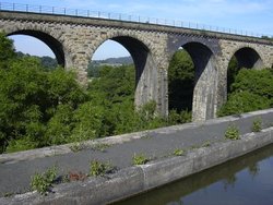 Viaduct and canal, Marple Wallpaper