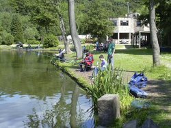 Fishing at Roman Lakes, Marple, Greater Manchester Wallpaper