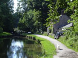 House by the canal in Marple Wallpaper