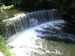 Weir on the Goyt river, Marple Wallpaper