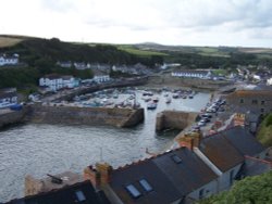 Porthleven, Cornwall. The inner harbour Wallpaper