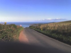 Crest of a hill leading into Woolacombe, Devon Wallpaper