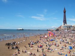 Blackpool Beach on 10 July 2005 Wallpaper