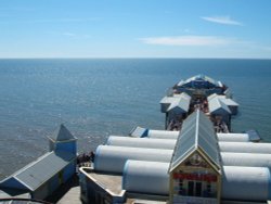 View of a section of Central Pier, Blackpool on 10 July 2005, taken from the top of the big wheel. Wallpaper