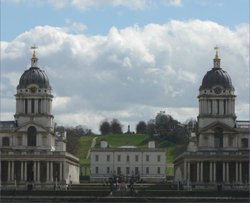 A closer view of The Royal Naval College from The Isle of Dogs Wallpaper