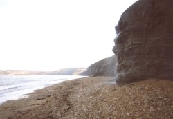 Charmouth - Waterfall at the beach Wallpaper