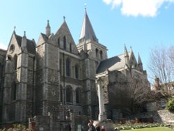 North side of Rochester Cathedral from the high street. Wallpaper
