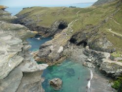 Merlins Cave at Tintagel Wallpaper