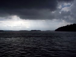 A stormy afternoon approaching Brownsea Island, Dorset Wallpaper