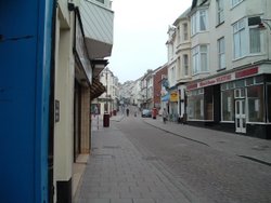 Seaton's busy shopping precinct. Seaton, Devon Wallpaper