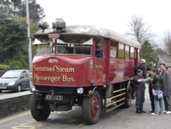 Very old sentinel passenger steam bus. You can pay and ride around Bowness Wallpaper