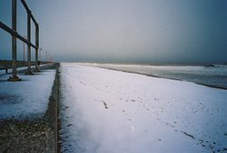 a snowny beach at Mablethorpe, Lincs Wallpaper