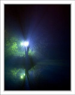 River at night in Evesham town centre