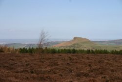 Roseberry topping, on the edge of North Yorkshire and Middlesbrough in the distance Wallpaper