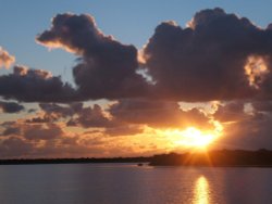 Sunset at Hodbarrow reserve near Millom, former iron working area. Wallpaper