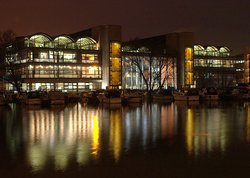 Lincoln University seen from Brayford Warf North in Lincoln Wallpaper