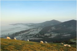 Sunrise from British Camp across the Malvern Hills